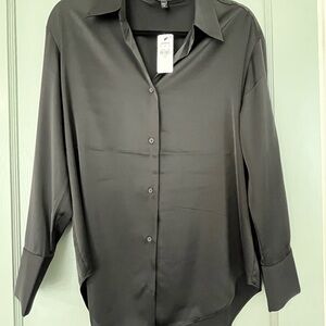 Express Boyfriend Portofino - Black Satin Shirt